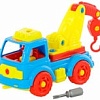 Конструктор Полесье 73037 Автомобиль-эвакуатор (голубой/желтый)
