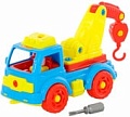 Конструктор Полесье 73037 Автомобиль-эвакуатор (голубой/желтый)