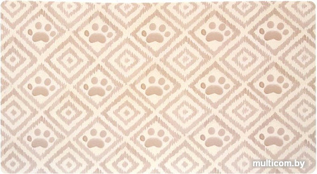 Коврик под миску TarHong Paw Ikat (бежевый с лапками)