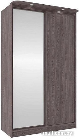 Шкаф-купе Глазов Домашний 1350 ЛДСП с зеркалом (ясень анкор темный)
