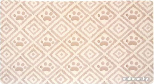 Коврик под миску TarHong Paw Ikat (бежевый с лапками)