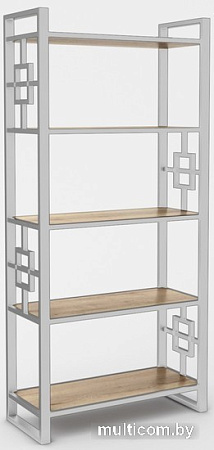 Стеллаж Hype Mebel Квадро 50x170 (белый/дуб галифакс натуральный)
