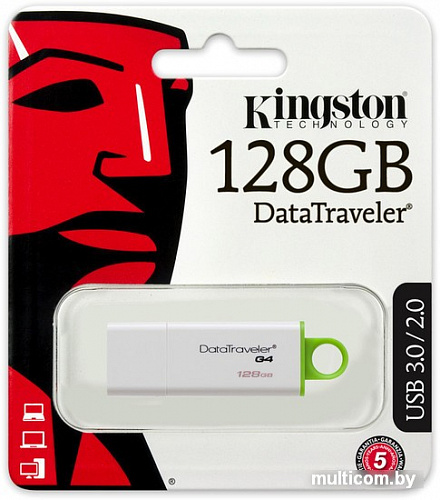 USB Flash Kingston DataTraveler G4 128GB Green (DTIG4/128GB)