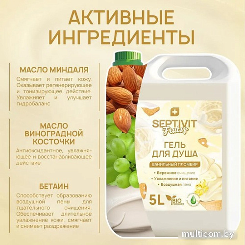 Septivit Гель для душа Frutsy Ванильный пломбир 5 л