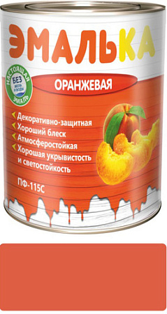 Краска Эмалька ПФ-115 С 0.9 л (оранжевый)