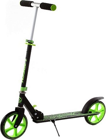 Двухколесный подростковый самокат Larsen Indy 2020 (черный/лайм)