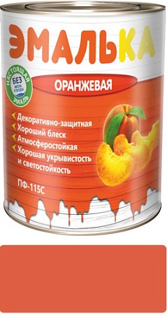 Краска Эмалька ПФ-115 С 0.9 л (оранжевый)