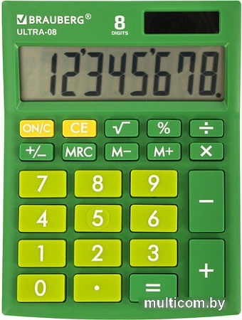 Бухгалтерский калькулятор BRAUBERG Ultra-08-GN 250509 (зеленый)