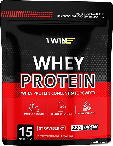 Протеин сывороточный (изолят) 1WIN Whey Protein (клубника, 450г)