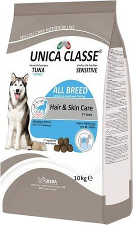 Сухой корм для собак Unica Natura Classe для ухода за шерстью и кожей 10 кг
