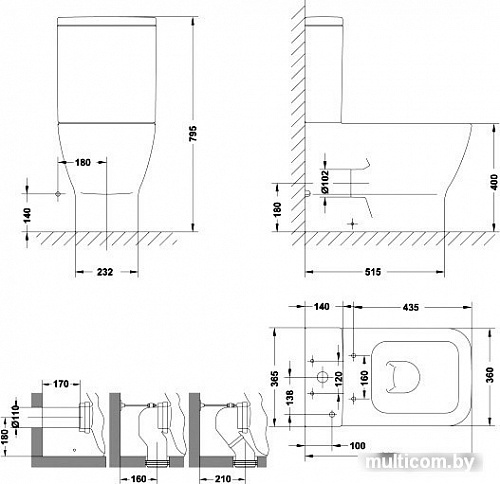 Унитаз Gala Emma Square 27160