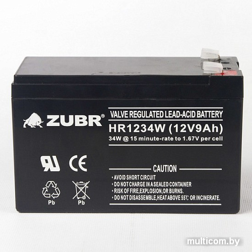 Аккумулятор для ИБП Zubr HR1234W 12V9Ah