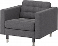 Кресло Ikea Ландскруна 392.691.63 (гуннаред темно-серый/металл)