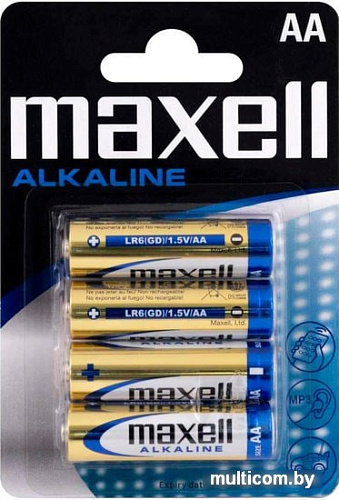 Батарейки Maxell Alkaline AA 4 шт (в блистере)