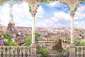 Фотообои ФабрикаФресок Фреска Вид с балкона на Париж 654270 (400x270)