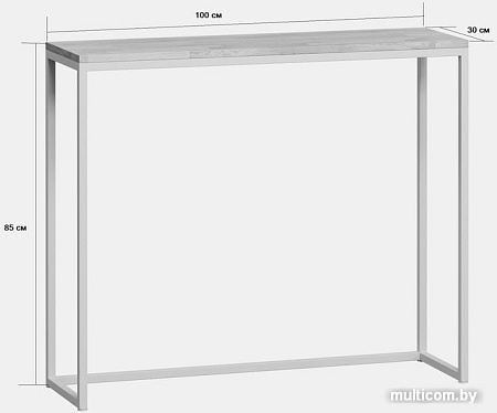 Журнальный столик LoftyHome Мальборк Мрамор Блэк консольный (черный)