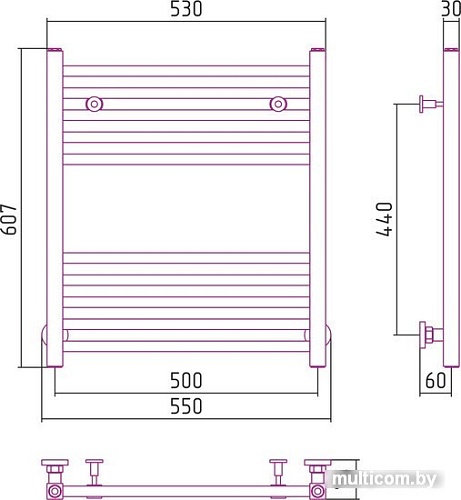 Полотенцесушитель Сунержа Модус 600x500 00-0250-6050