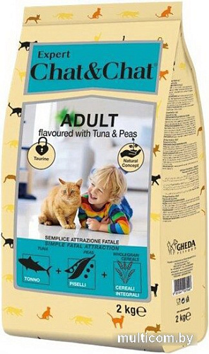 Сухой корм для кошек Chat&Chat Expert Adult Flavoured with Tuna & Peas 2 кг
