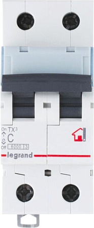 Выключатель автоматический Legrand TX3 2P C 25A 6кА 2M 404044