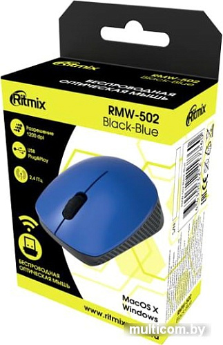 Мышь Ritmix RMW-502 (синий/черный)
