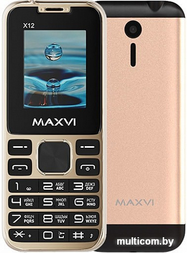 Мобильный телефон Maxvi X12 (золотистый)