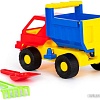 Набор игрушек для песочницы Полесье Самосвал Кузя с лопаткой и грабельками 1276
