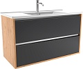 ЗОВ Тумба с умывальником Женева 100 (дуб/черный)