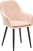 Стул с подлокотниками Leset Слим с подлокотниками (черный/велюр бежевый)