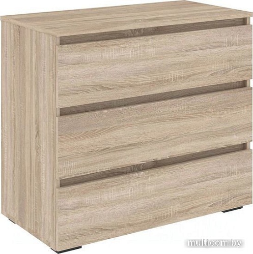 Комод Кортекс-мебель Бари 80 3ш (дуб сонома/дуб сонома/дуб сонома)