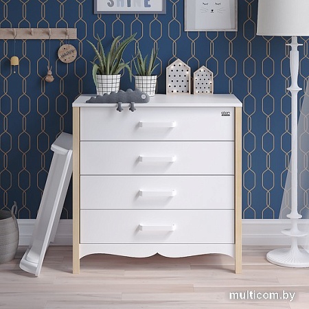 Комод Атон Мебель Felix (белый/натуральный)