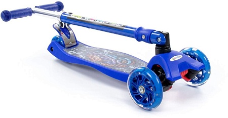 Двухколесный детский самокат Полесье Со складной ручкой 0072C-V1(С) (синий)
