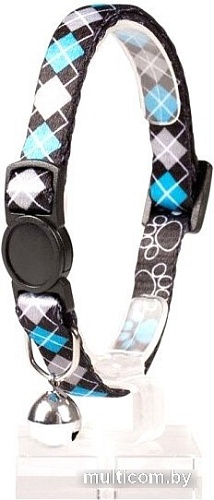 Ошейник Duvo Plus Квадрат шотландский 11173/black-blue (черный/серый/голубой)