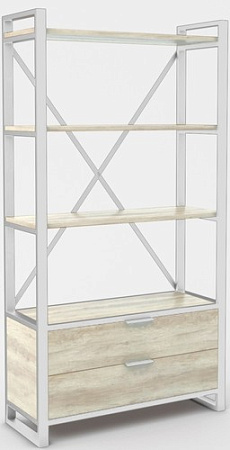 Стеллаж Hype Mebel Стандарт Люкс 80x200 (белый/древесина белая)
