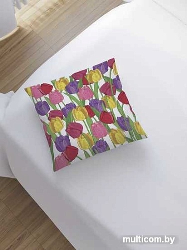 Чехол на подушку JoyArty Поляна тюльпанов sl_17761