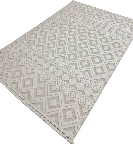 Ковер для жилой комнаты Radjab Carpet Поло Прямоугольник EN 268 12476RK (1.2x1.8, Cream)