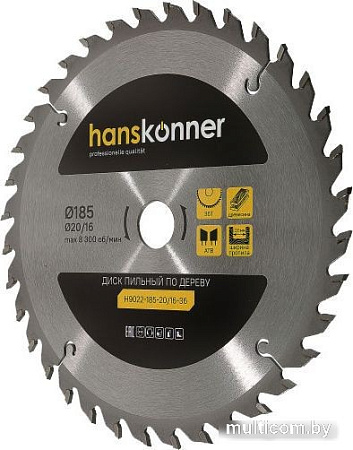 Пильный диск Hanskonner H9022-185-20/16-36