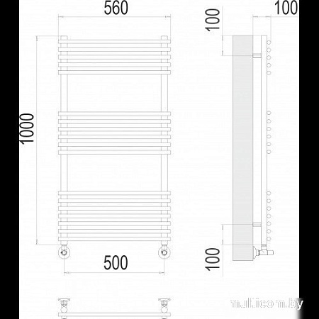 Полотенцесушитель TERMINUS Ватра П18 500x1000 (хром)