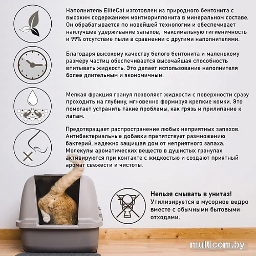 Наполнитель для туалета EliteCat Clinic 6 л