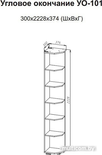 Угловое окончание SV-Мебель МС Александрия УО-101 (сосна санторини светлый)