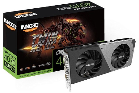Видеокарта Inno3D GeForce RTX 4070 Super Twin X2 OC N407S2-126XX-186162N