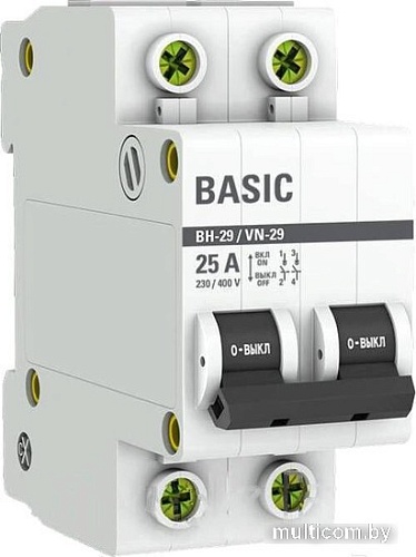 Выключатель нагрузки EKF Basic 2P 25А ВН-29 SL29-2-25-bas