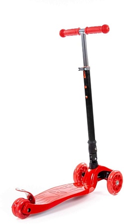 Двухколесный детский самокат Полесье Со складной ручкой 0072C 94414 (красный/черный)