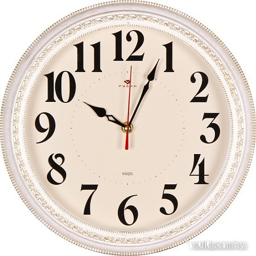 Настенные часы Рубин Классика 2950-004 (белый/золотистый)