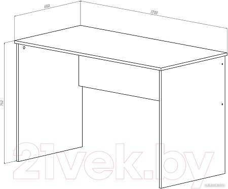 Стол МДК СП3 1200x600x750 (дуб вотан)