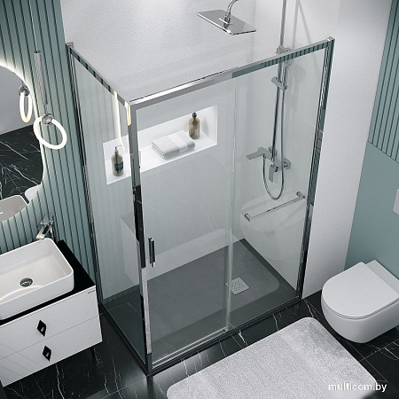 Душевая стенка Grossman Style 90x195 200.K33.05.90.10.00 (хром,стекло прозрачное)