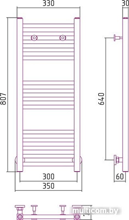 Полотенцесушитель Сунержа Модус 800x300 00-0250-8030