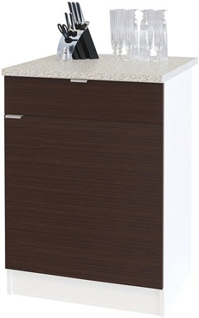 Шкаф напольный Сокол Мебель ТК-06.1 (белый/венге)