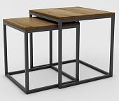 Журнальный столик Hype Mebel Дуэт 40x50-100 (черный/дуб галифакс олово)