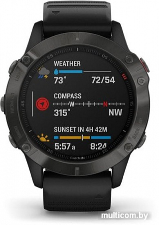 Умные часы Garmin Fenix 6 Sapphire (серый/черный)