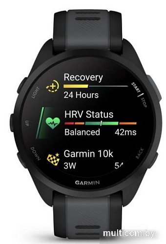 Умные часы Garmin Forerunner 165 (черный/сланцево-серый)